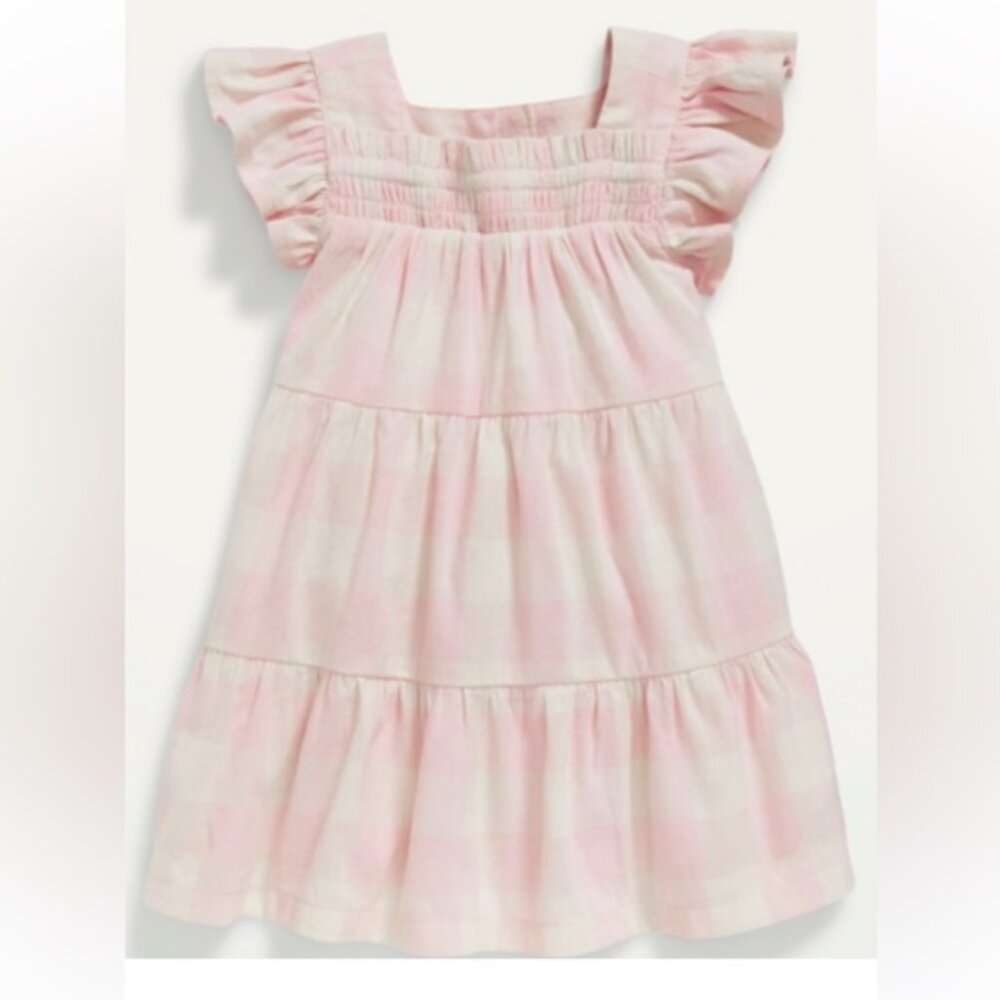 Baby girl blush plaid dress